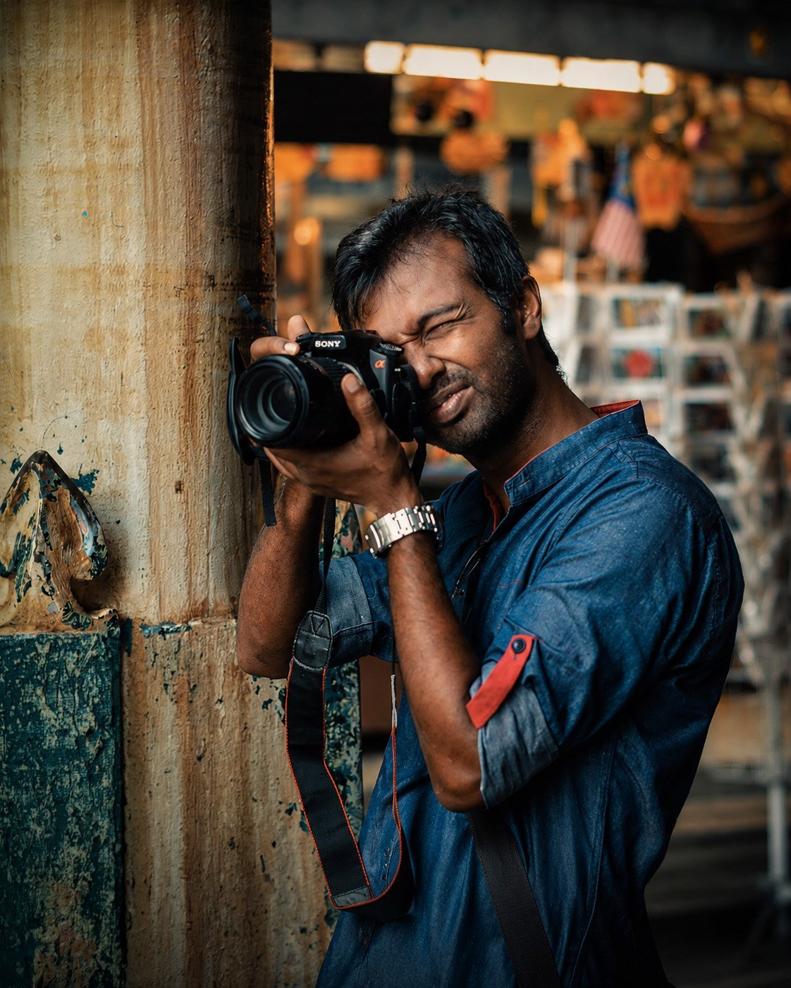 Rajib Miah photographing in Malaysia